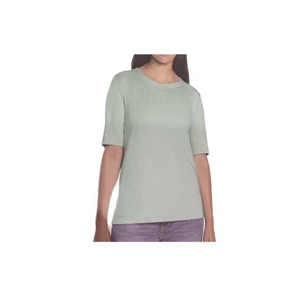 Orvis Women's Scoop Neck Pima Cotton Elbow Sleeve Top (Green, Medium)